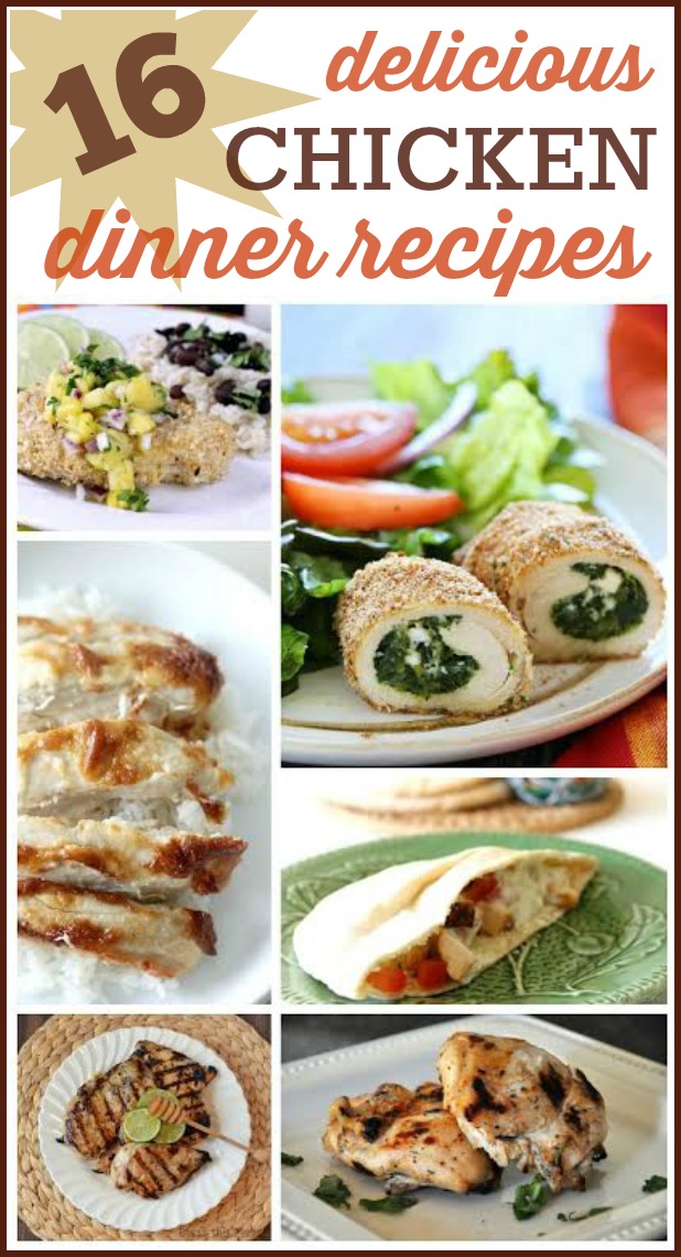 16 Delicious Chicken Recipes: Tons of simple ways to make chicken for dinner tonight!