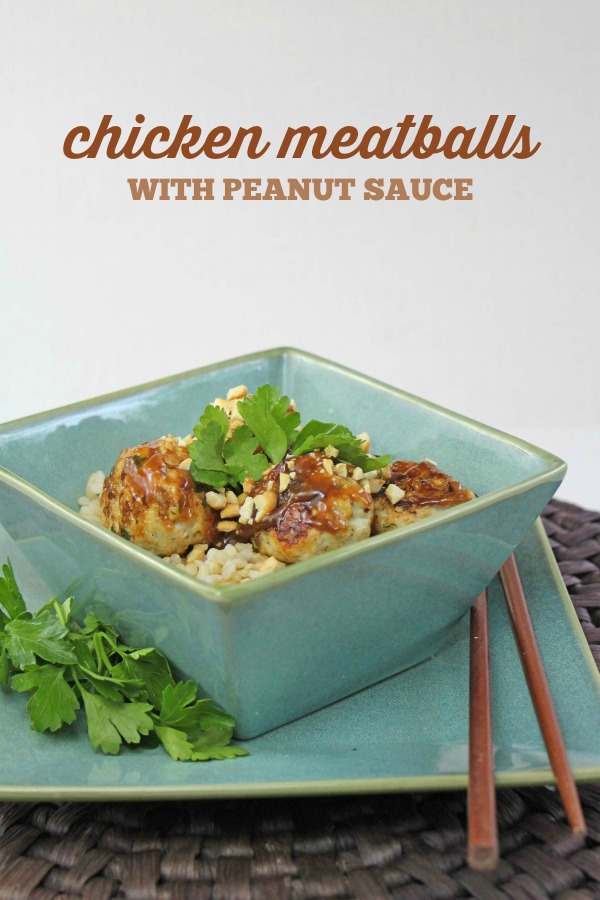 Chicken Meatballs with Peanut Dipping Sauce -- Easy weeknight dinner that will impress everyone!