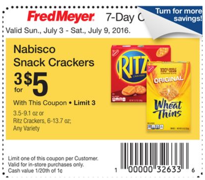 Fred Meyer Nabisco Free Plus Overage Frugal Living Nw