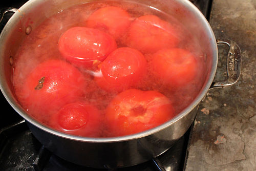 Removing tomato skins
