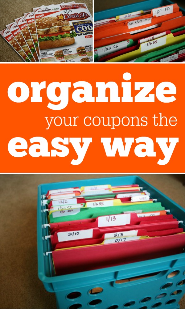 The easy way to organize your coupons! This method will take about 10 minutes a week and make your coupon trips super easy!