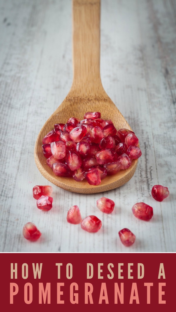 How to Deseed a Pomegranate -- This is the BEST method to remove pomegranate seeds. No mess and it takes about 90 seconds from beginning to end. Includes a quick video tutorial.