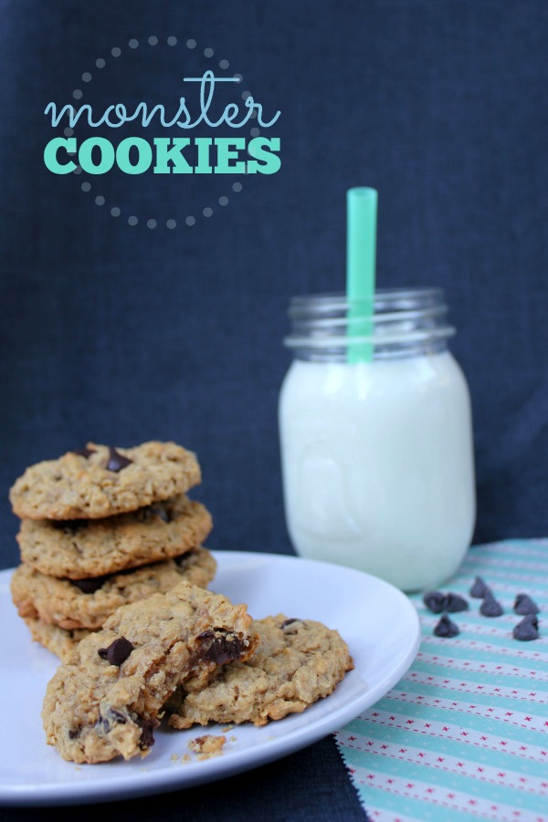 Gluten Free Monster Cookies with Milk