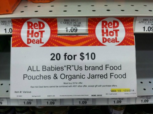 Babies 'R Us baby food sale