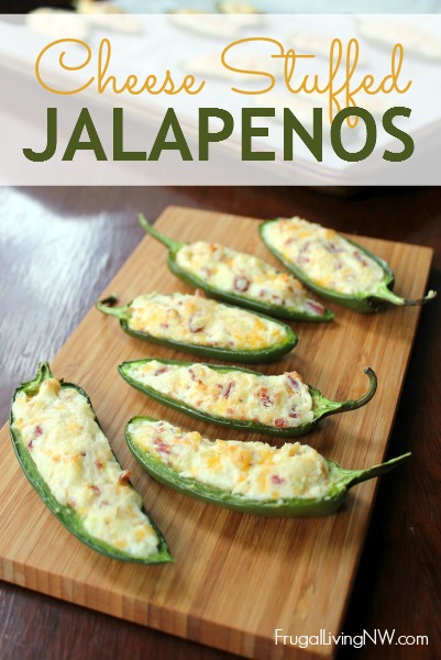 Cheese Stuffed Jalapenos -- The perfect combination of spice and, well, cheese. Serve these at your next party (or just as an afternoon snack)!