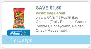 Post cereal coupon