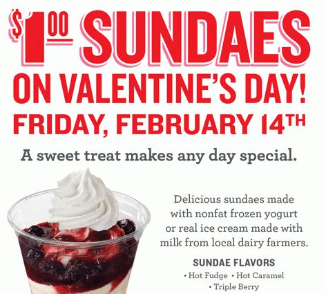 Valentine's day freebies and deals