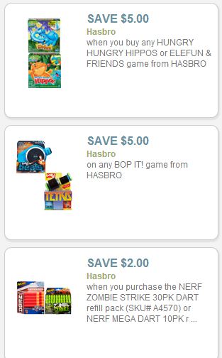 Hasbro toy coupons