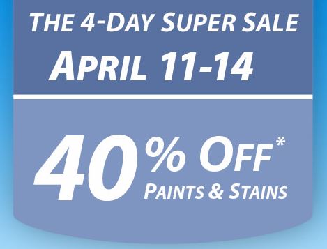 Sherwin Williams: 40% off paint & stain + additional $10 ...