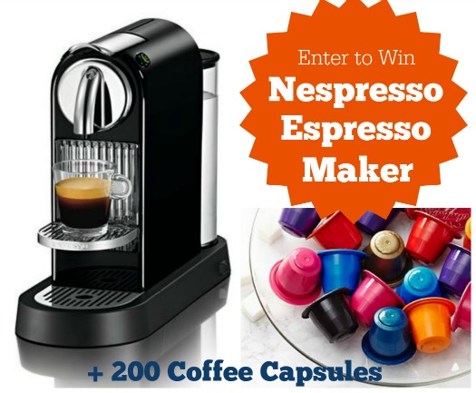 Enter to win a Nespresso Espresso Maker + 200 espresso capsules!