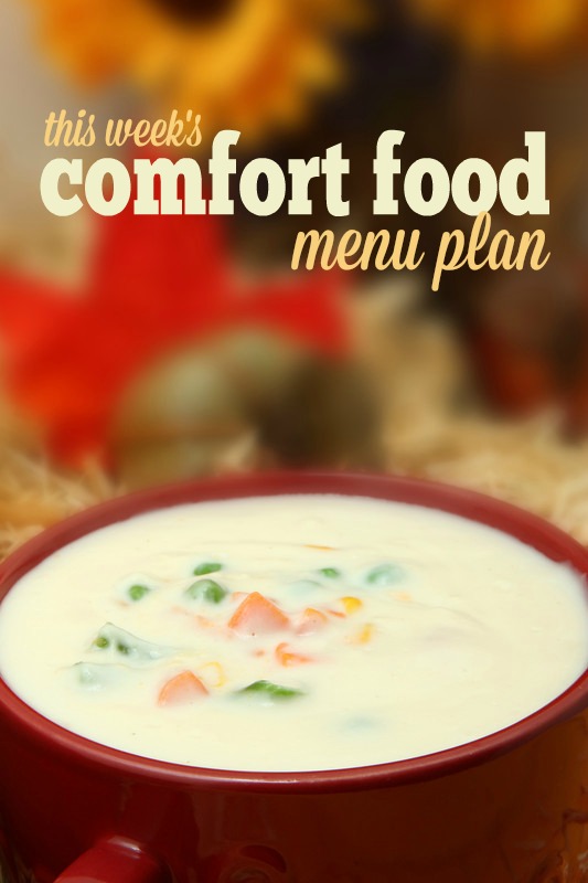 Week-long menu plan filled with comfort food!