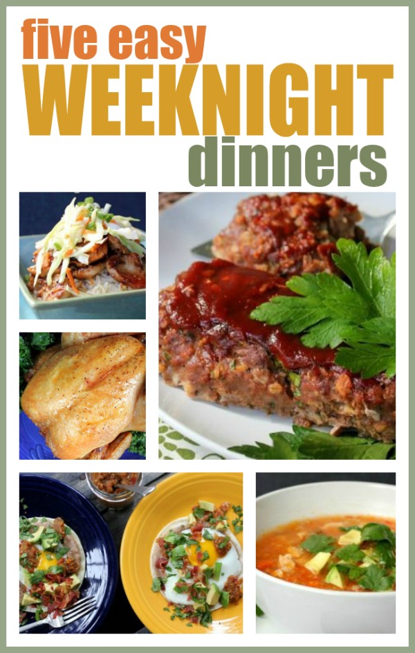5 Easy Weeknight Dinners -- Short on time? Here are 5 simple dinners that you can whip up in no time!