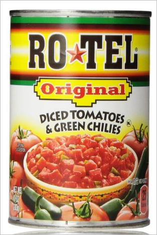 Rotel diced tomatoes and green chilies (Amazon)