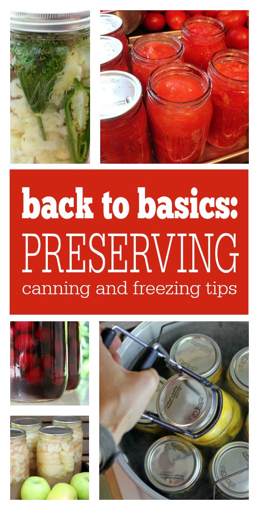 Back to Basics: Preserving. Learn all the basics of preserving: canning, freezing, and equipment suggestions!