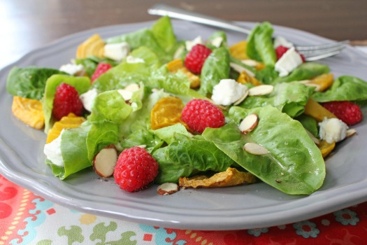 Summer Salad with Golden Beets & Raspberries (recipe)