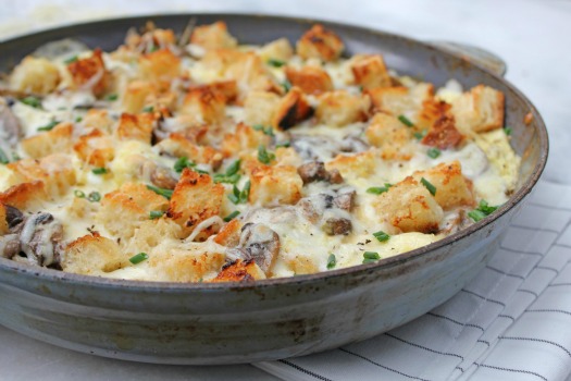 Mushroom, Cheese, and Toast Frittata (recipe)