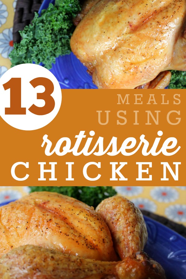 13 Simple Meals Using Rotisserie Chicken -- Whether you buy a ready-made chicken at the grocery store or Costco or make your own at home, here are a ton of simple recipes that you can whip up in no time!