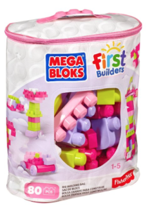 Mega Bloks 80-Piece Pink First Builders Big Building Bag