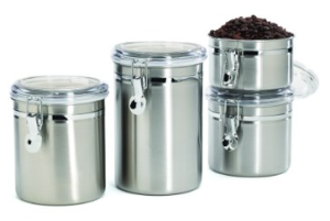 Anchor Hocking 4-Piece Stainless Steel Clamp Canister Set