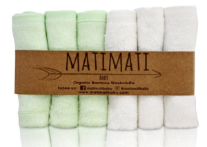 Matimati Bamboo Baby Washcloths (6-pack)