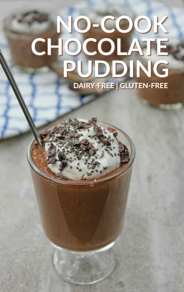 No-Cook Chocolate Pudding -- A delicious dairy-free, gluten-free chocolate pudding that doesn't require any cooking!