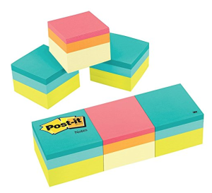 Post-it Notes Cube, 1 7:8 in x 1 7:8 in, 400 Sheets:Cube, 3 Cubes:Pack