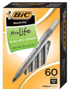 BIC Round Stic Xtra Life Ball Pens