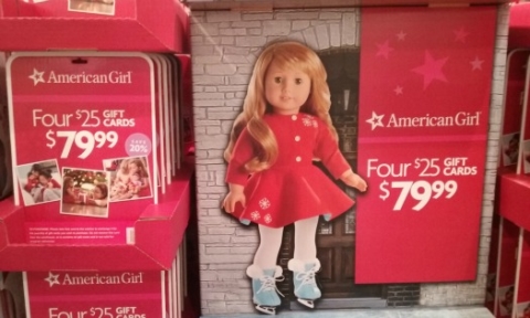 american girl doll gift cards