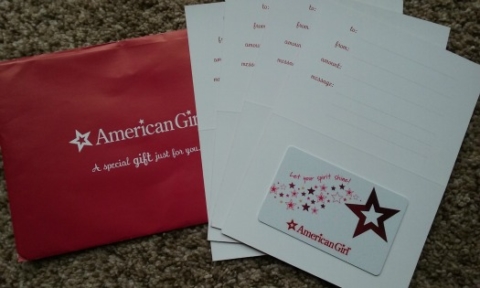 american girl doll gift cards
